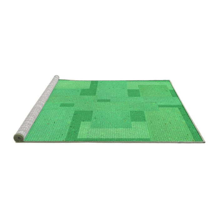 Sideview of Machine Washable Transitional Neon Green Rug, wshpat2163grn