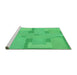 Sideview of Machine Washable Transitional Neon Green Rug, wshpat2163grn