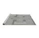 Sideview of Machine Washable Transitional Silver Gray Rug, wshpat2163gry