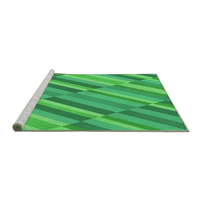 Sideview of Machine Washable Transitional Neon Green Rug, wshpat2164grn