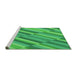 Sideview of Machine Washable Transitional Neon Green Rug, wshpat2164grn