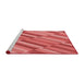 Sideview of Machine Washable Transitional Ruby Red Rug, wshpat2164rd