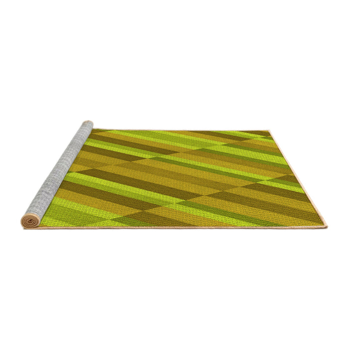 Sideview of Machine Washable Transitional Dark Golden Brown Rug, wshpat2164yw