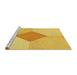 Sideview of Machine Washable Transitional Yellow Rug, wshpat2165yw