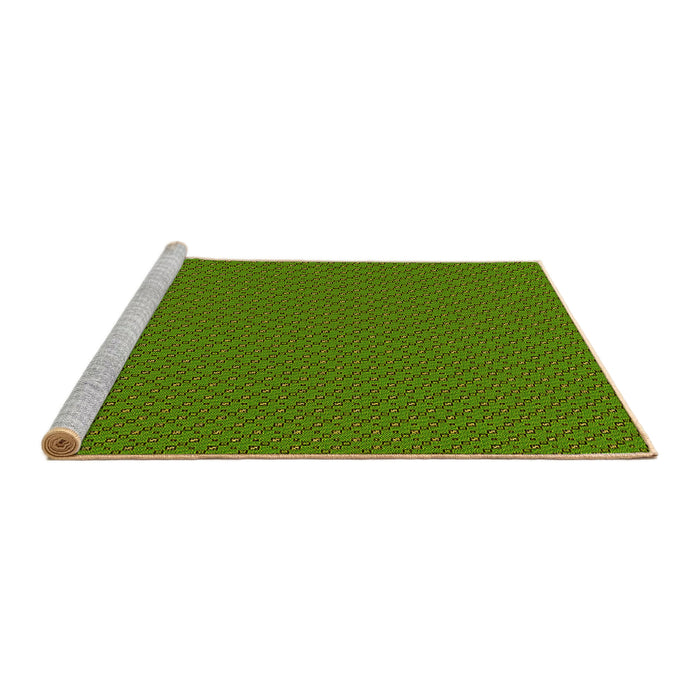 Sideview of Machine Washable Transitional Green Rug, wshpat2166yw