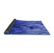 Thickness of Patterned Blue Rug, pat2167blu