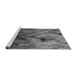 Sideview of Machine Washable Transitional Black Rug, wshpat2167gry