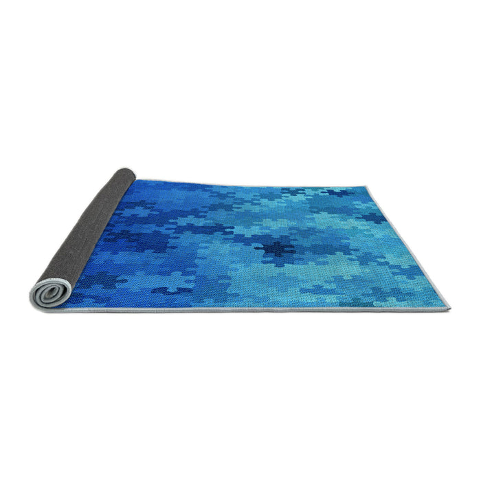 Thickness of Patterned Blue Orchid Blue Rug, pat2167lblu