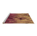 Sideview of Machine Washable Transitional Orange Rug, wshpat2167org