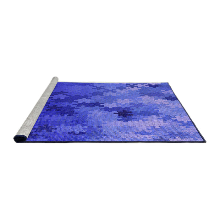 Sideview of Machine Washable Transitional Light Slate Blue Rug, wshpat2167pur
