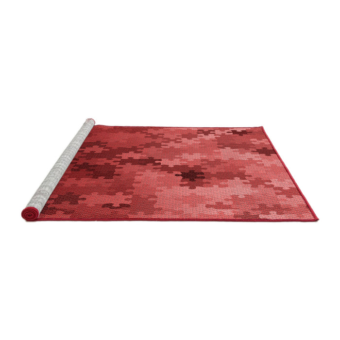 Sideview of Machine Washable Transitional Red Rug, wshpat2167rd