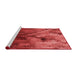 Sideview of Machine Washable Transitional Red Rug, wshpat2167rd