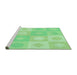 Sideview of Machine Washable Transitional Green Rug, wshpat2168grn