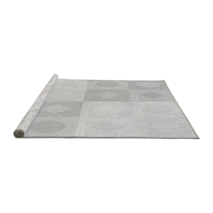 Sideview of Machine Washable Transitional Platinum Gray Rug, wshpat2168gry