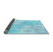 Thickness of Patterned Diamond Blue Rug, pat2168lblu