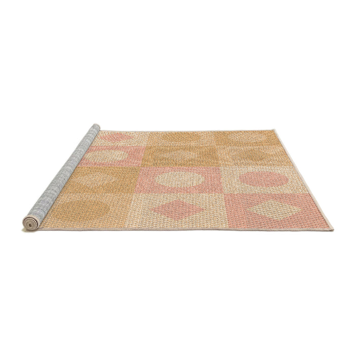 Sideview of Machine Washable Transitional Pastel Orange Rug, wshpat2168org