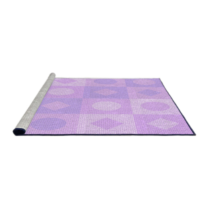 Sideview of Machine Washable Transitional Purple Rug, wshpat2168pur