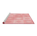 Sideview of Machine Washable Transitional Pastel Red Pink Rug, wshpat2168rd