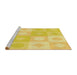 Sideview of Machine Washable Transitional Bold Yellow Rug, wshpat2168yw