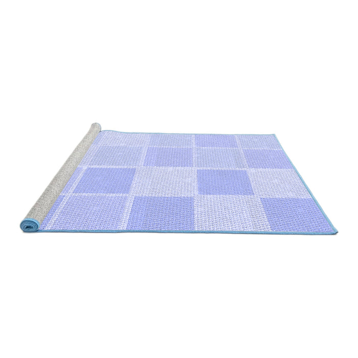 Sideview of Machine Washable Transitional Blue Rug, wshpat2169blu