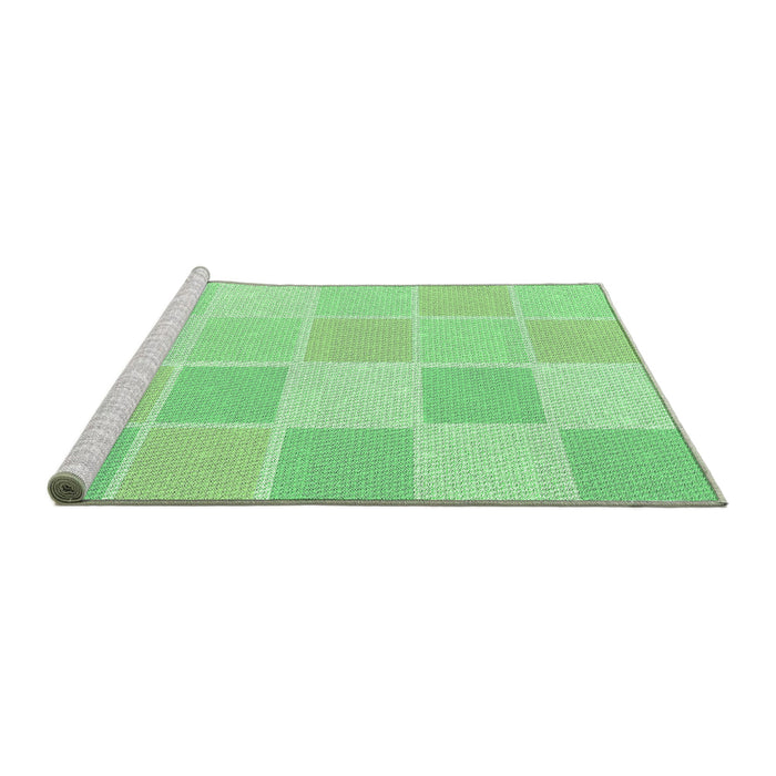 Sideview of Machine Washable Transitional Green Rug, wshpat2169grn