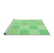 Sideview of Machine Washable Transitional Green Rug, wshpat2169grn