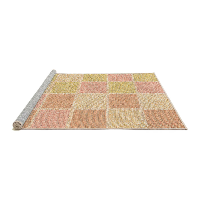 Sideview of Machine Washable Transitional Sun Yellow Rug, wshpat2169org