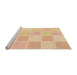 Sideview of Machine Washable Transitional Sun Yellow Rug, wshpat2169org