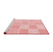 Sideview of Machine Washable Transitional Pastel Red Pink Rug, wshpat2169rd