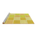 Sideview of Machine Washable Transitional Neon Yellow Rug, wshpat2169yw