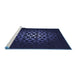 Sideview of Machine Washable Transitional Black Rug, wshpat217blu