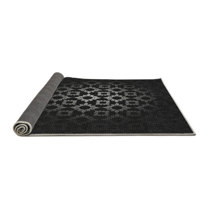 Thickness of Patterned Black Rug, pat217gry