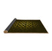 Thickness of Patterned Black Rug, pat217yw