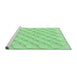 Sideview of Machine Washable Transitional Green Rug, wshpat2170grn