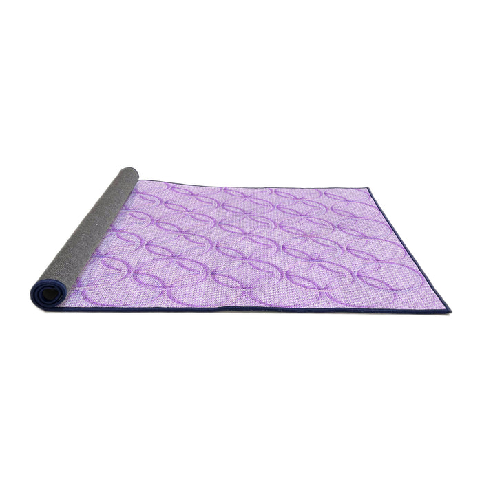Thickness of Patterned Violet Purple Rug, pat2170pur