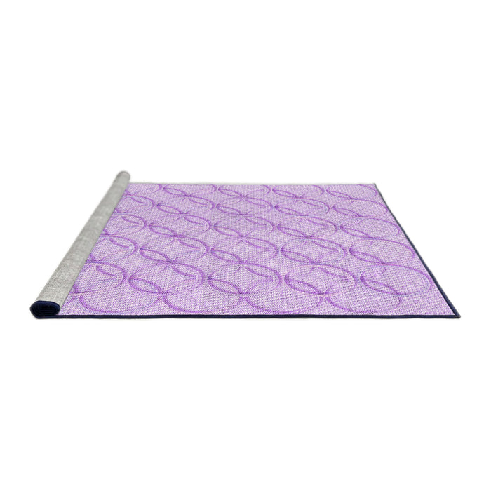 Sideview of Machine Washable Transitional Violet Purple Rug, wshpat2170pur