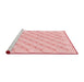 Sideview of Machine Washable Transitional Pastel Red Pink Rug, wshpat2170rd