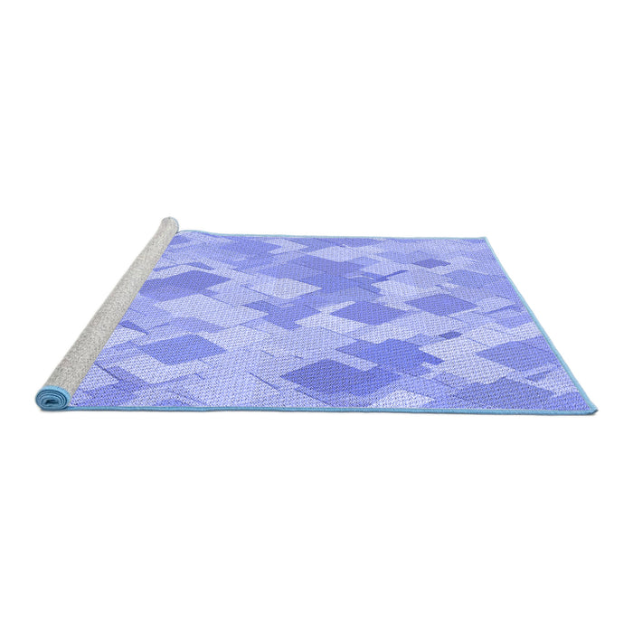 Sideview of Machine Washable Transitional Light Slate Blue Rug, wshpat2171blu