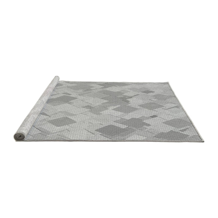 Sideview of Machine Washable Transitional Gunmetal Gray Rug, wshpat2171gry