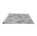 Sideview of Machine Washable Transitional Gunmetal Gray Rug, wshpat2171gry