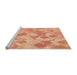 Sideview of Machine Washable Transitional Bright Orange Rug, wshpat2171org