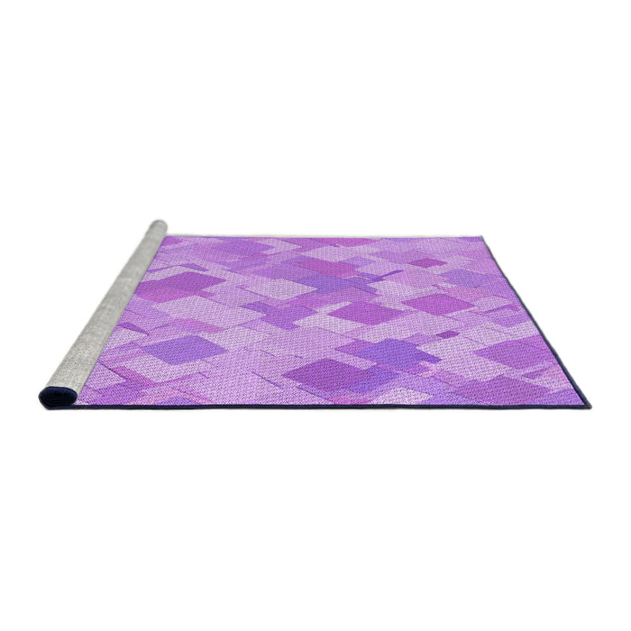 Sideview of Machine Washable Transitional Pastel Purple Pink Rug, wshpat2171pur