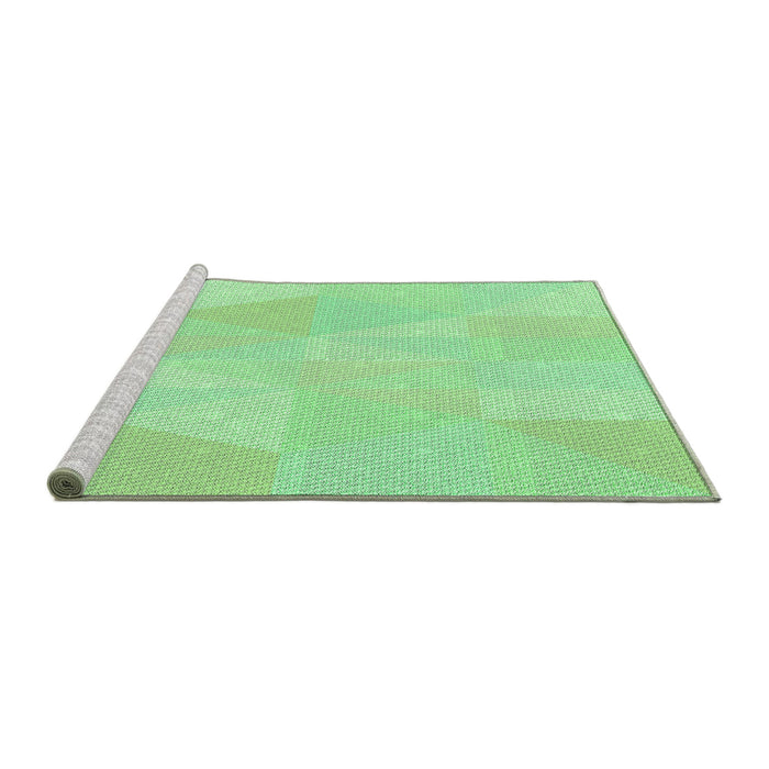Sideview of Machine Washable Transitional Green Rug, wshpat2172grn