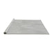 Sideview of Machine Washable Transitional Platinum Gray Rug, wshpat2172gry