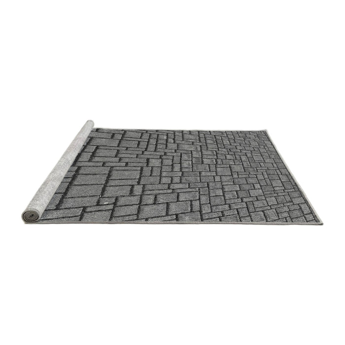 Sideview of Machine Washable Transitional Gray Rug, wshpat2173gry