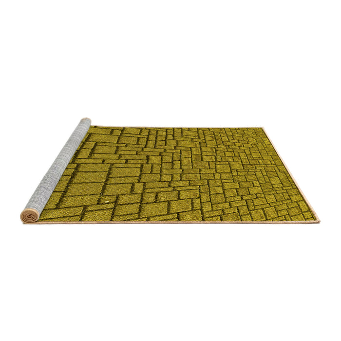 Sideview of Machine Washable Transitional Dark Bronze Brown Rug, wshpat2173yw