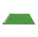 Sideview of Machine Washable Transitional Green Rug, wshpat2174grn