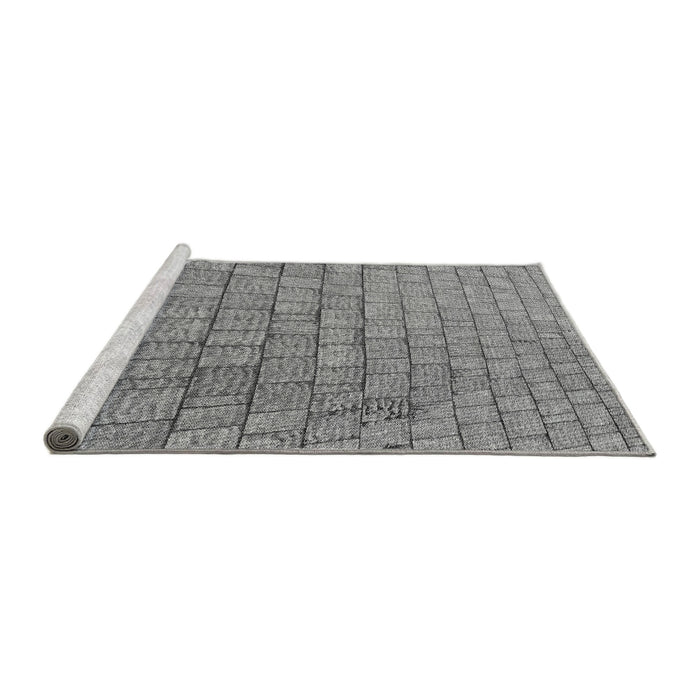 Sideview of Machine Washable Transitional Ash Gray Rug, wshpat2175gry