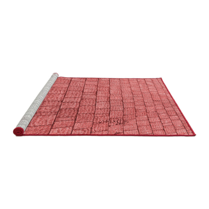 Sideview of Machine Washable Transitional Ruby Red Rug, wshpat2175rd