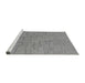 Sideview of Machine Washable Transitional Dark Gray Rug, wshpat2176gry